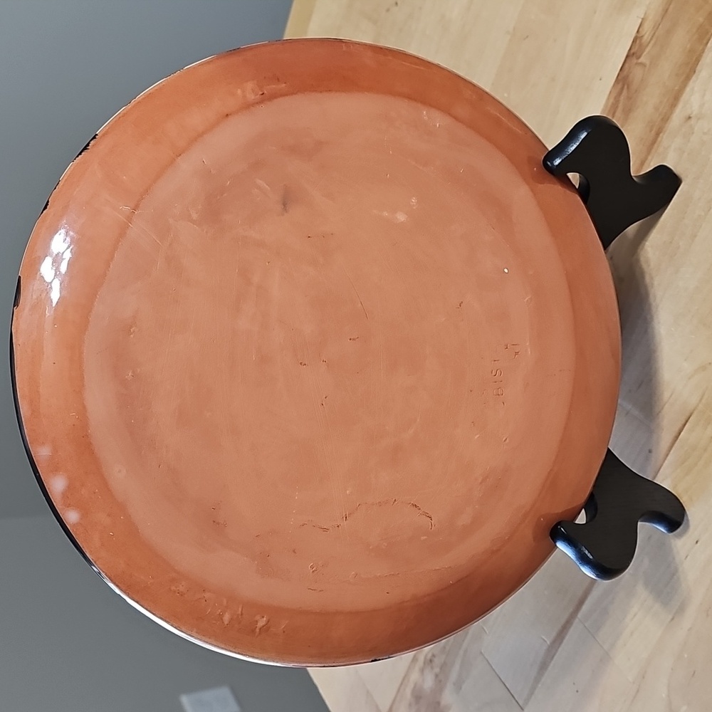 🖤 Casa Cubista Set of 2 Hand-Painted Terracotta Plates - Portuguese MCM 🇵🇹 - Picture 7 of 8